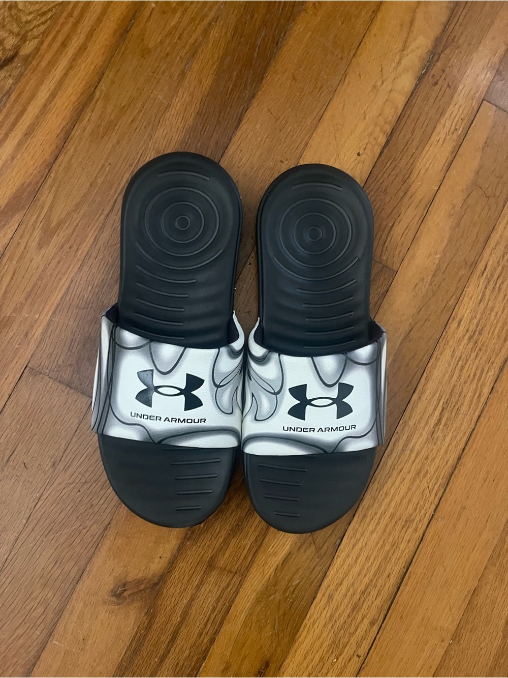 Under Armour Adult Black & White Slides